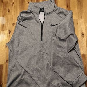 Nike Dri Fit Men's Pullover Sweater Gray 1/4 Zip Size Large Excellent Used Cond